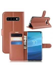 Brodef Wallet Чехол книжка кошелек для Samsung Galaxy S10 коричневый