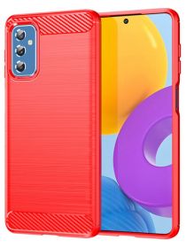 Brodef Carbon Силиконовый чехол для Samsung Galaxy M52 Красный