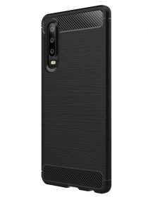 Brodef Carbon Силиконовый чехол для Huawei P30 Черный