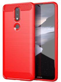 Brodef Carbon Силиконовый чехол для Nokia 2.4 красный