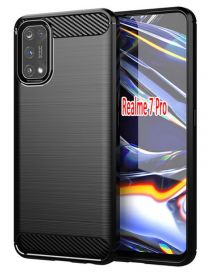 Brodef Carbon Силиконовый чехол для Realme 7 Pro черный