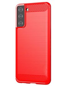Brodef Carbon Силиконовый чехол для Samsung Galaxy S21+ / S21 Plus красный