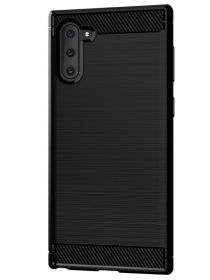 Brodef Carbon Силиконовый чехол для Samsung Galaxy Note 10 Черный