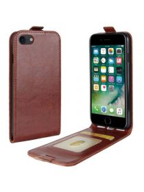 Brodef Flip вертикальный эко кожаный чехол книжка iPhone SE 2020 / iPhone 7 / iPhone 8 коричневый