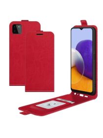 Brodef Flip вертикальный эко кожаный чехол книжка Samsung Galaxy A22s Красный