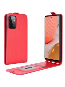 Brodef Flip вертикальный эко кожаный чехол книжка Samsung Galaxy A72 5G красный
