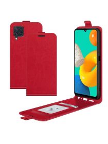 Brodef Flip вертикальный эко кожаный чехол книжка Samsung Galaxy M32 Красный