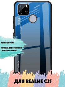 Brodef Gradation стеклянный чехол для Realme C12 / C25 черно-синий