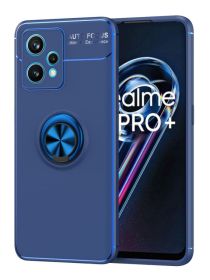 Brodef Revolve Силиконовый чехол с кольцом для Realme 9 Pro Plus / Realme 9 Pro+ Синий