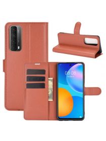 Brodef Wallet Чехол книжка кошелек для Huawei P Smart 2021 коричневый