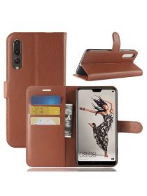 Brodef Wallet Чехол книжка кошелек для Huawei P20 Pro коричневый