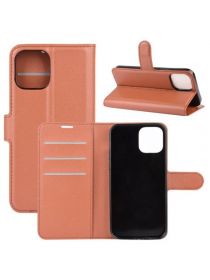 Brodef Wallet Чехол книжка кошелек для iPhone 12 mini коричневый