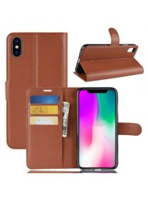 Brodef Wallet Чехол книжка кошелек для iPhone XR коричневый
