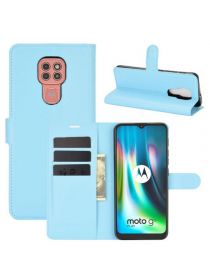 Brodef Wallet Чехол книжка кошелек для Motorola Moto G9 Play / Moto E7 Plus голубой