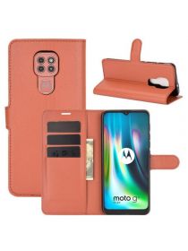 Brodef Wallet Чехол книжка кошелек для Motorola Moto G9 Play / Moto E7 Plus коричневый