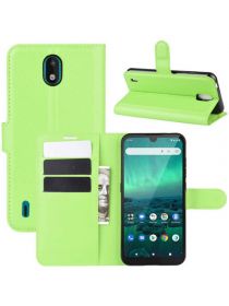 Brodef Wallet Чехол книжка кошелек для Nokia 1.3 зеленый