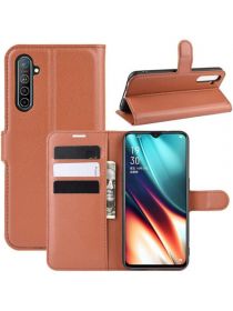 Brodef Wallet Чехол книжка кошелек для Realme XT коричневый