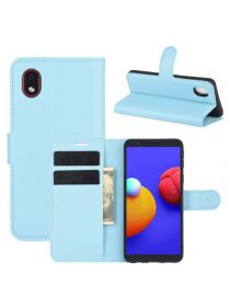 Brodef Wallet Чехол книжка кошелек для Samsung Galaxy A01 Core голубой