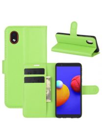 Brodef Wallet Чехол книжка кошелек для Samsung Galaxy A01 Core зеленый