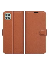 Brodef Wallet Чехол книжка кошелек для Samsung Galaxy A22s коричневый