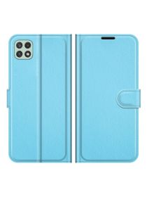 Brodef Wallet Чехол книжка кошелек для Samsung Galaxy A22s голубой