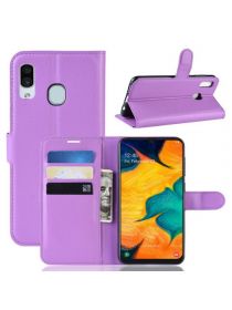Brodef Wallet Чехол книжка кошелек для Samsung Galaxy A30 / Galaxy A20 фиолетовый