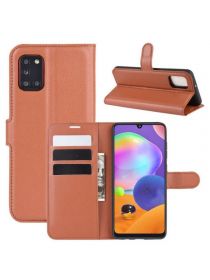 Brodef Wallet Чехол книжка кошелек для Samsung Galaxy A31 коричневый
