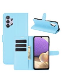 Brodef Wallet Чехол книжка кошелек для Samsung Galaxy A32 голубой