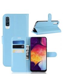 Brodef Wallet Чехол книжка кошелек для Samsung Galaxy A50 / Galaxy A30s голубой