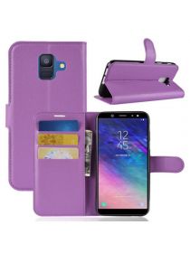 Brodef Wallet Чехол книжка кошелек для Samsung Galaxy A6 2018 фиолетовый
