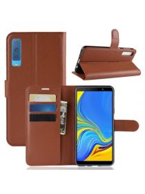 Brodef Wallet Чехол книжка кошелек для Samsung Galaxy A7 2018 коричневый