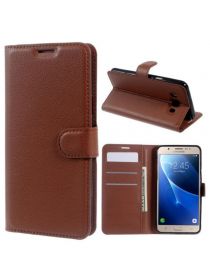 Brodef Wallet Чехол книжка кошелек для Samsung Galaxy J7 (2016) SM-J710F коричневый