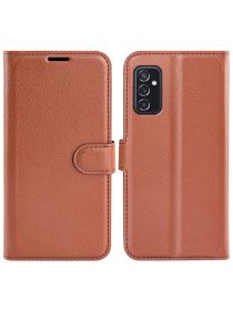 Brodef Wallet Чехол книжка кошелек для Samsung Galaxy M52 коричневый