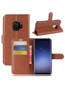 Brodef Wallet Чехол книжка кошелек для Samsung Galaxy S9 коричневый
