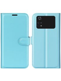 Brodef Wallet Чехол книжка кошелек для Xiaomi Poco M4 Pro 4G голубой