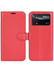 Brodef Wallet Чехол книжка кошелек для Xiaomi Poco X4 Pro 5G красный