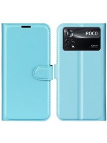 Brodef Wallet Чехол книжка кошелек для Xiaomi Poco X4 Pro 5G голубой