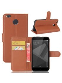 Brodef Wallet Чехол книжка кошелек для Xiaomi Redmi 4X коричневый