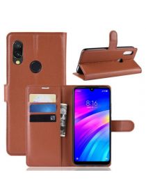 Brodef Wallet Чехол книжка кошелек для Xiaomi Redmi 7 коричневый