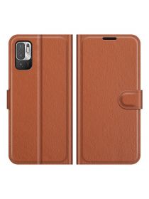 Brodef Wallet Чехол книжка кошелек для Xiaomi Redmi Note 10T / Poco M3 Pro коричневый