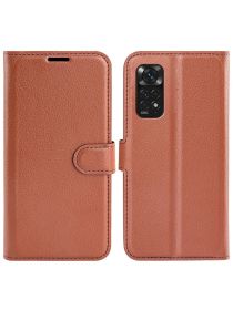 Brodef Wallet Чехол книжка кошелек для Xiaomi Redmi Note 11 / 11S коричневый