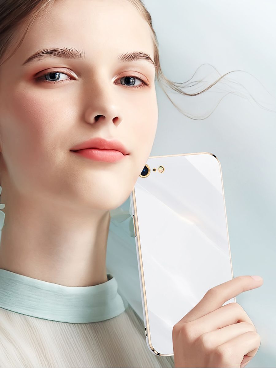 6D Силиконовый чехол бампер с защитой камеры на iPhone SE 2020 / iPhone 7 / iPhone 8 Розовое Золото