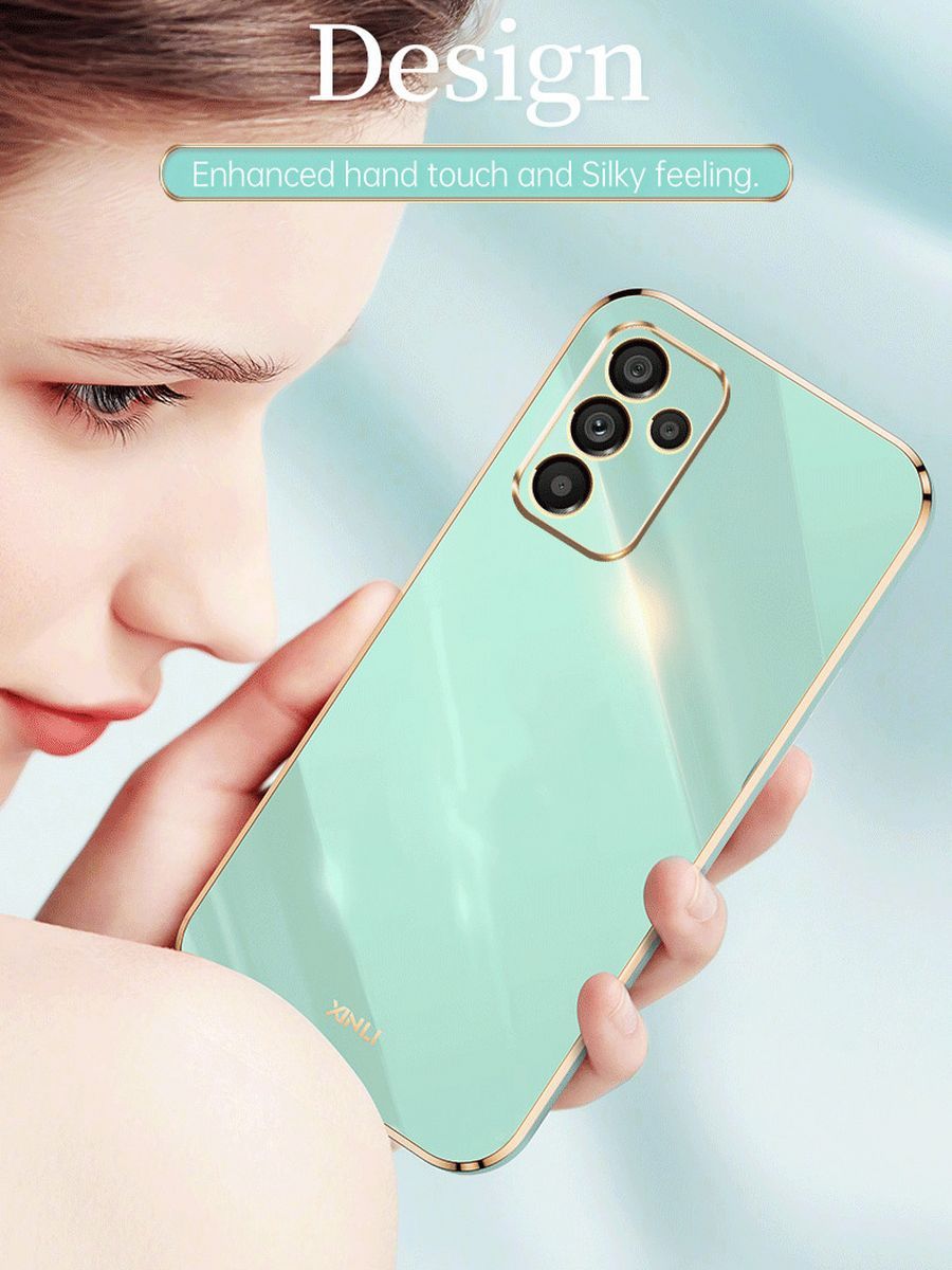 6D Силиконовый чехол бампер с защитой камеры на Samsung Galaxy A14 Зеленый