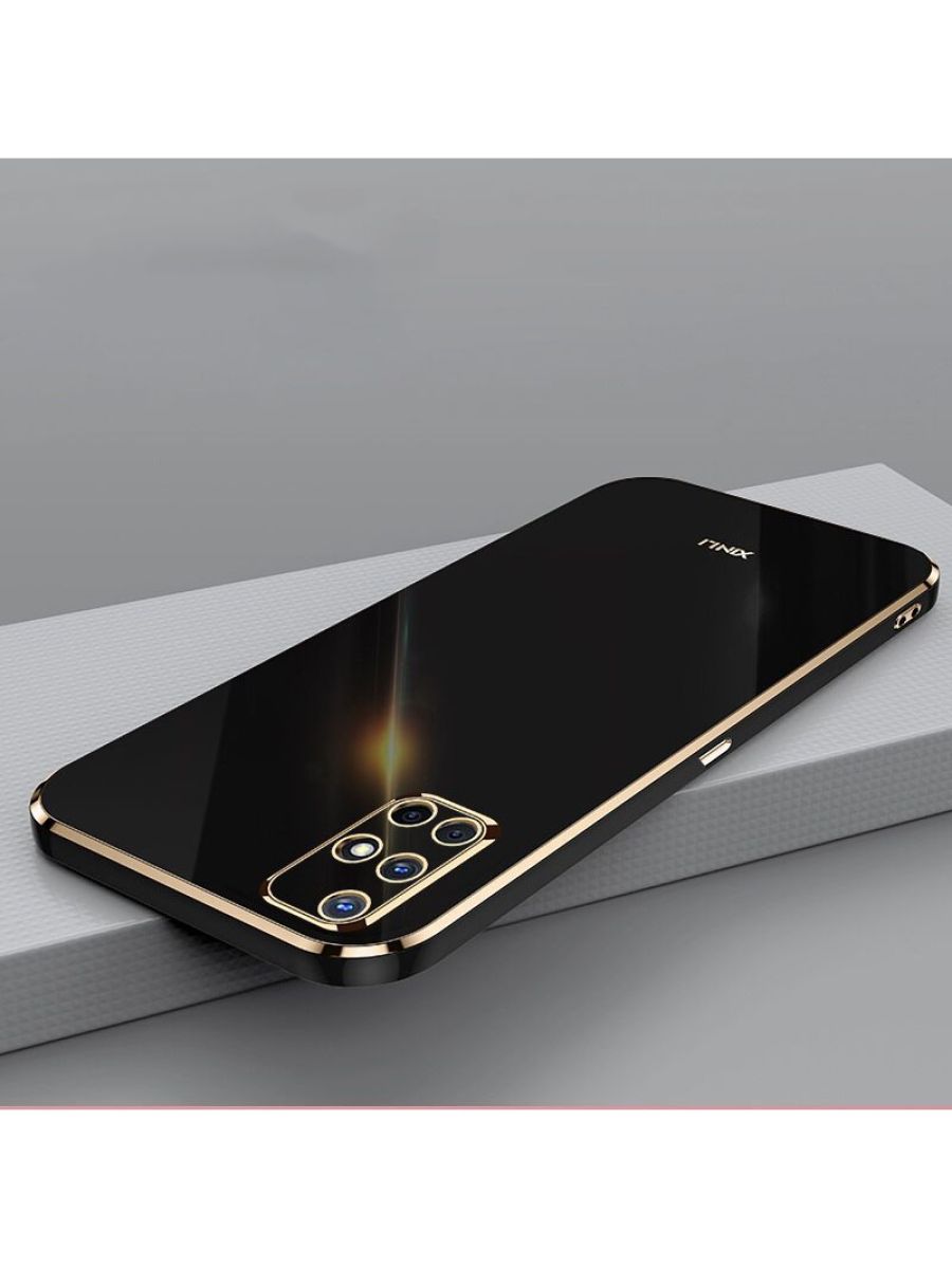 6D Силиконовый чехол бампер с защитой камеры на Samsung Galaxy A51 Черный