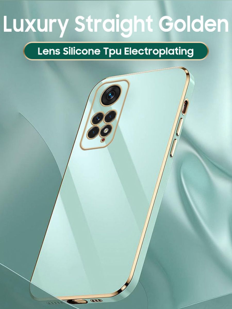 6D Силиконовый чехол бампер с защитой камеры на Xiaomi Redmi Note 11 / 11S Зеленый