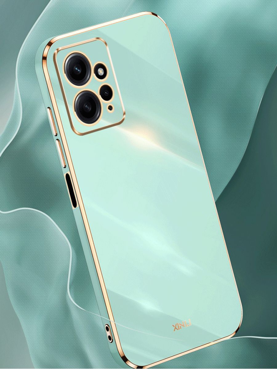 6D Силиконовый чехол бампер с защитой камеры на Xiaomi Redmi Note 12 Зеленый