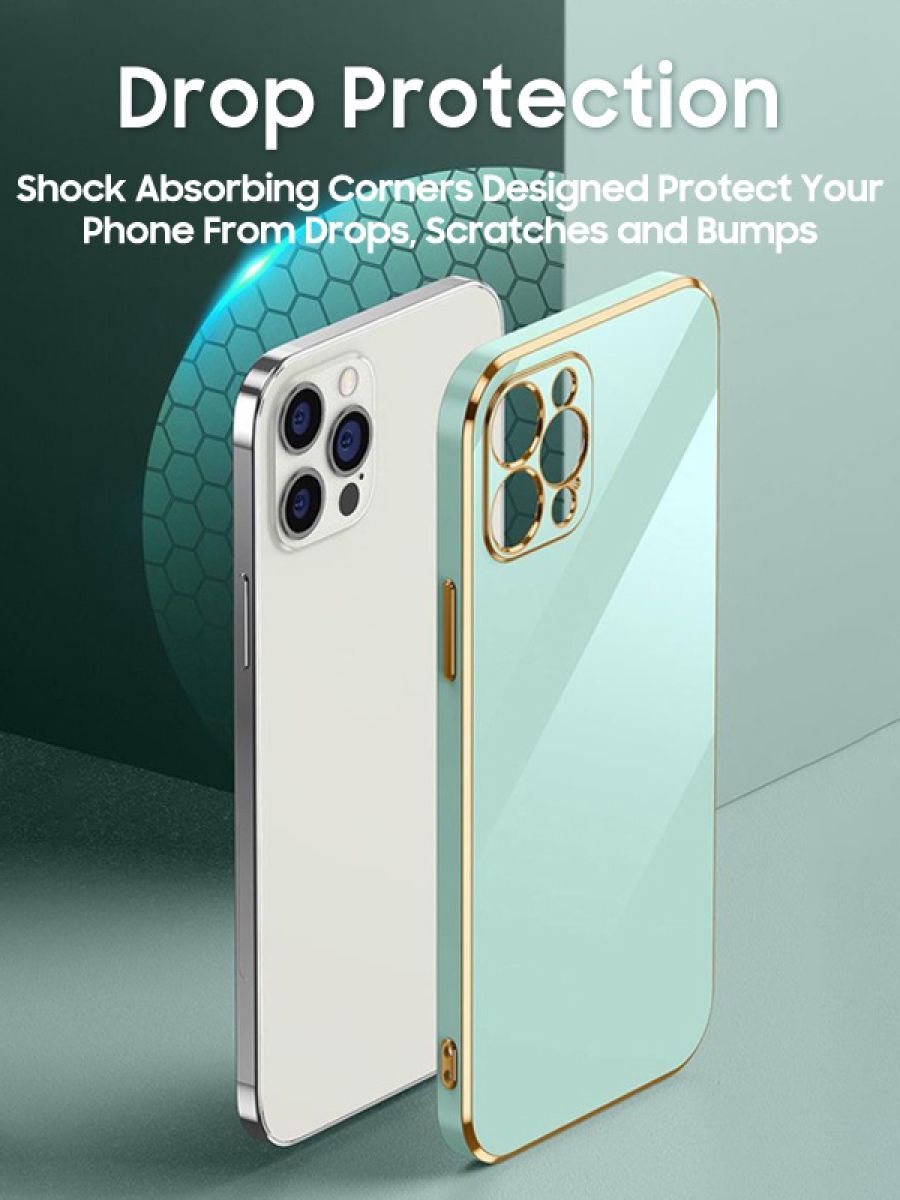 6D Силиконовый противоударный чехол с защитой камеры бампер для iPhone 14 pro max Розовое Золото