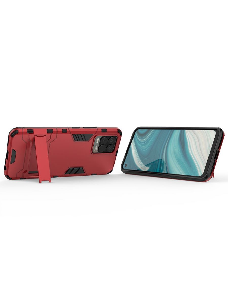 Brodef IRON Противоударный с подставкой чехол для Realme 8 Pro / Realme 8 Красный