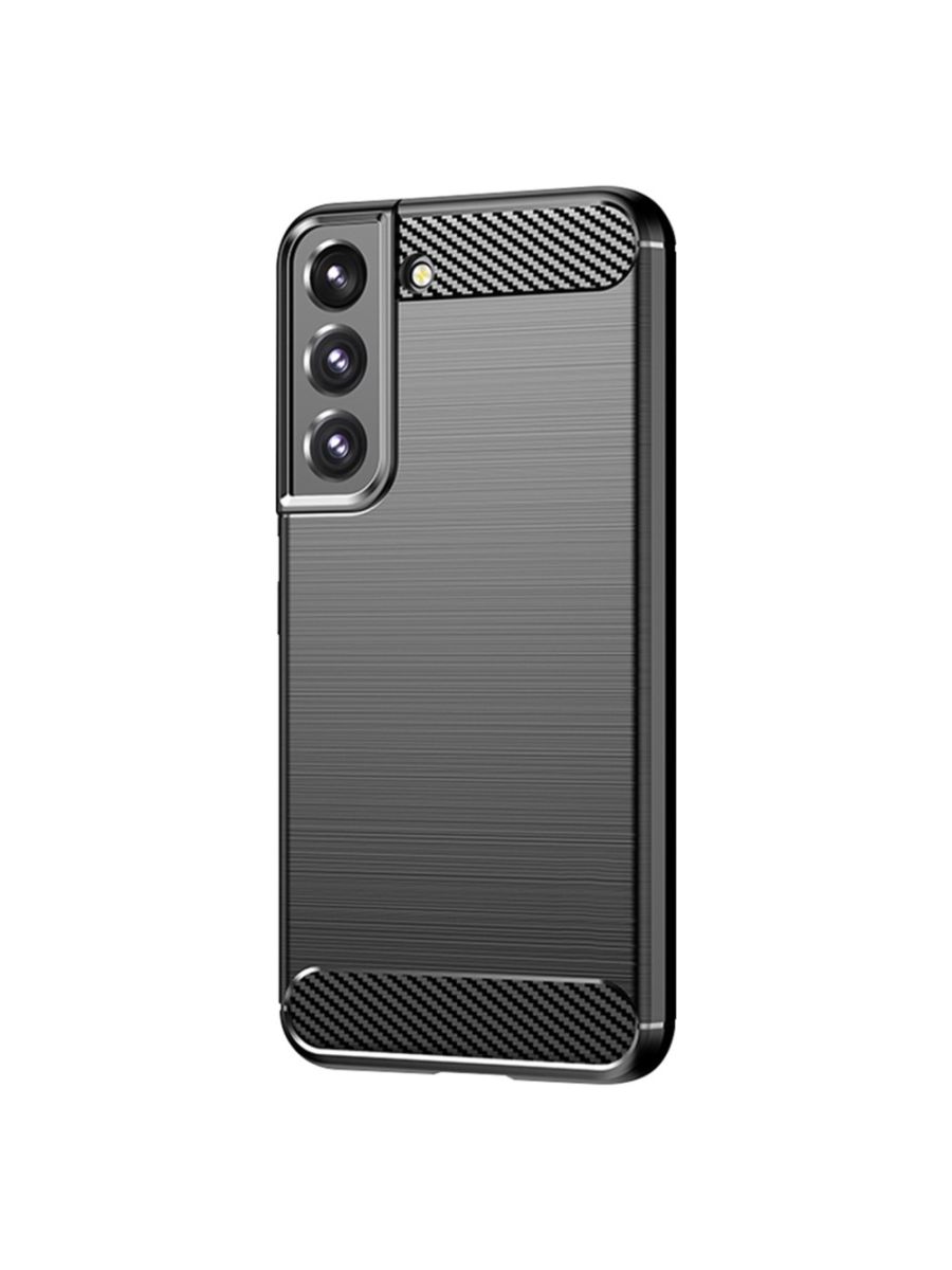 Brodef Carbon Силиконовый чехол для Samsung Galaxy S22 Черный