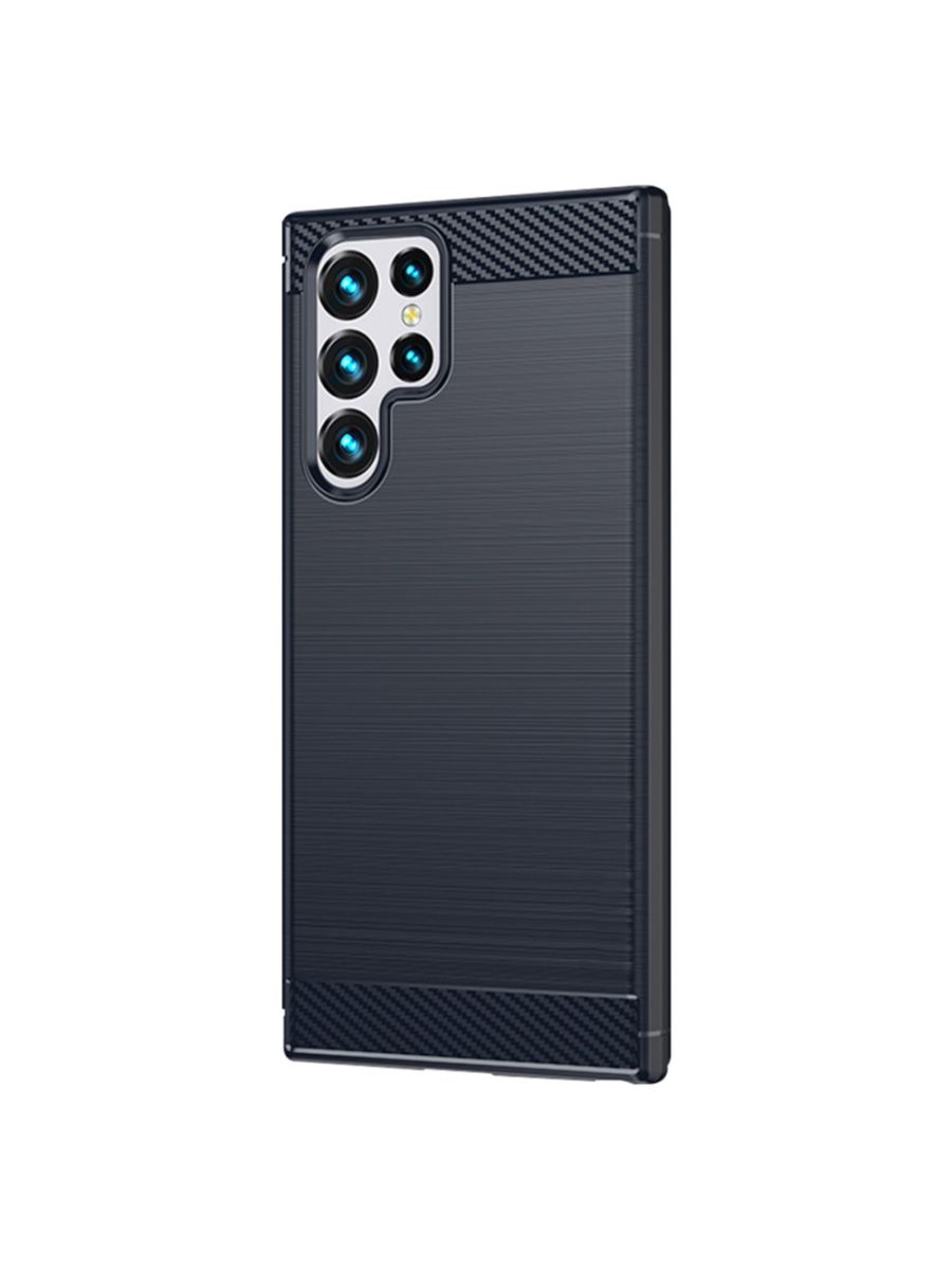 Brodef Carbon Силиконовый чехол для Samsung Galaxy S22 ultra Синий